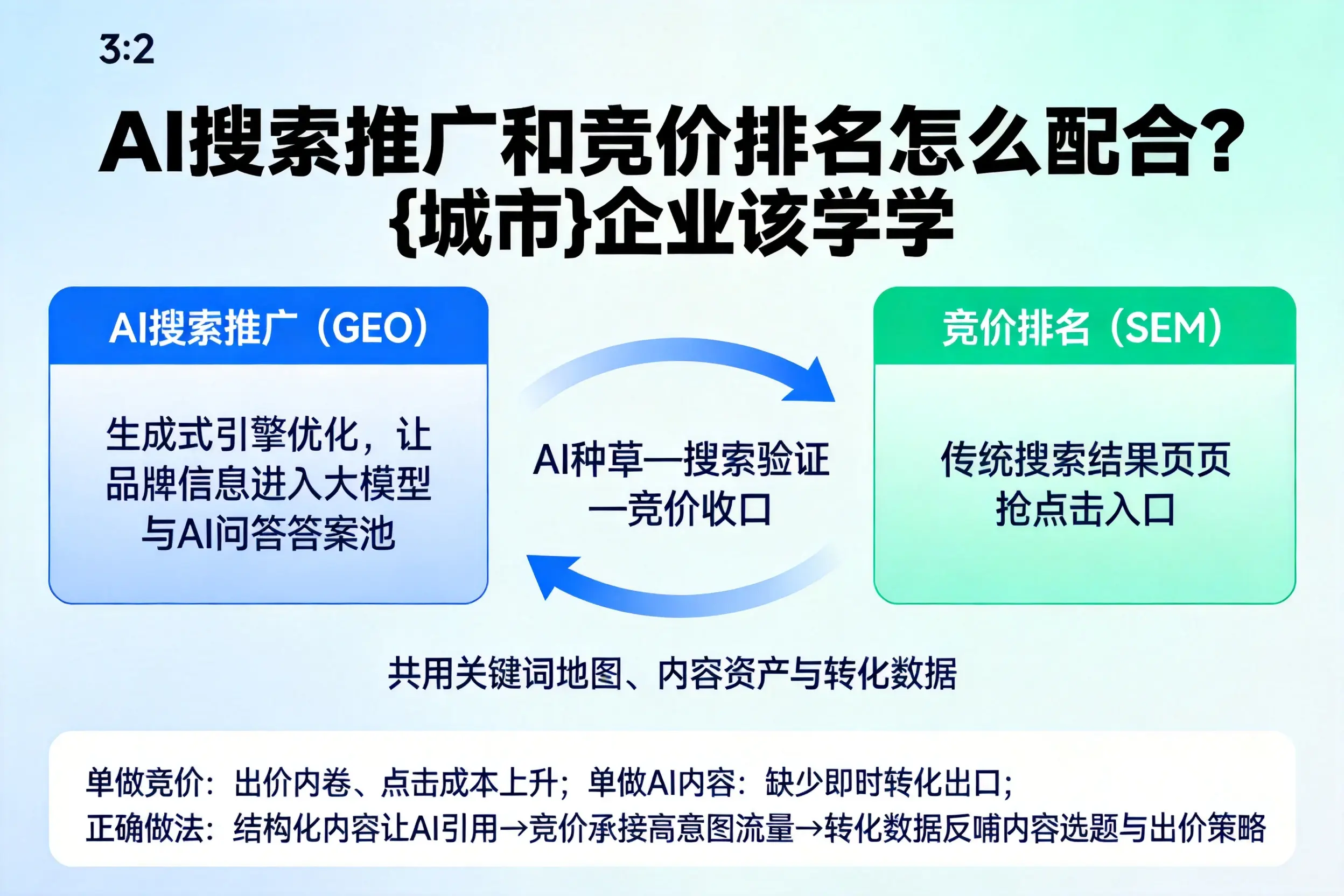 AI搜索推广和竞价排名怎么配合？南平企业该学学