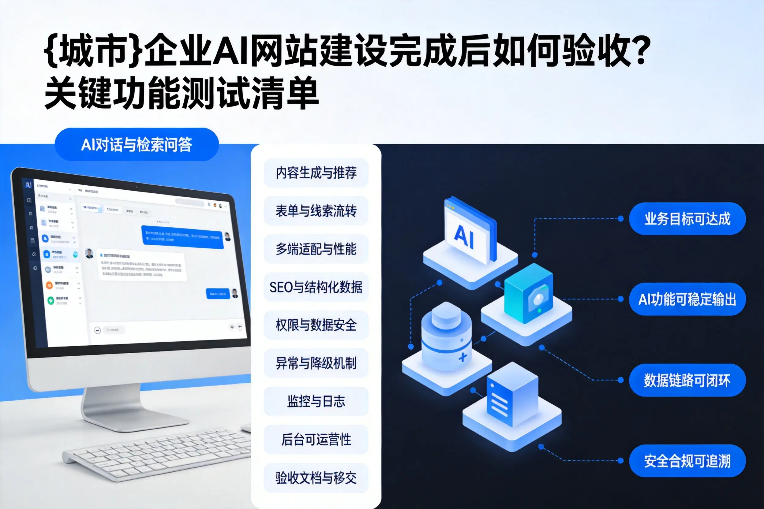 南平企业AI网站建设完成后如何验收？关键功能测试清单