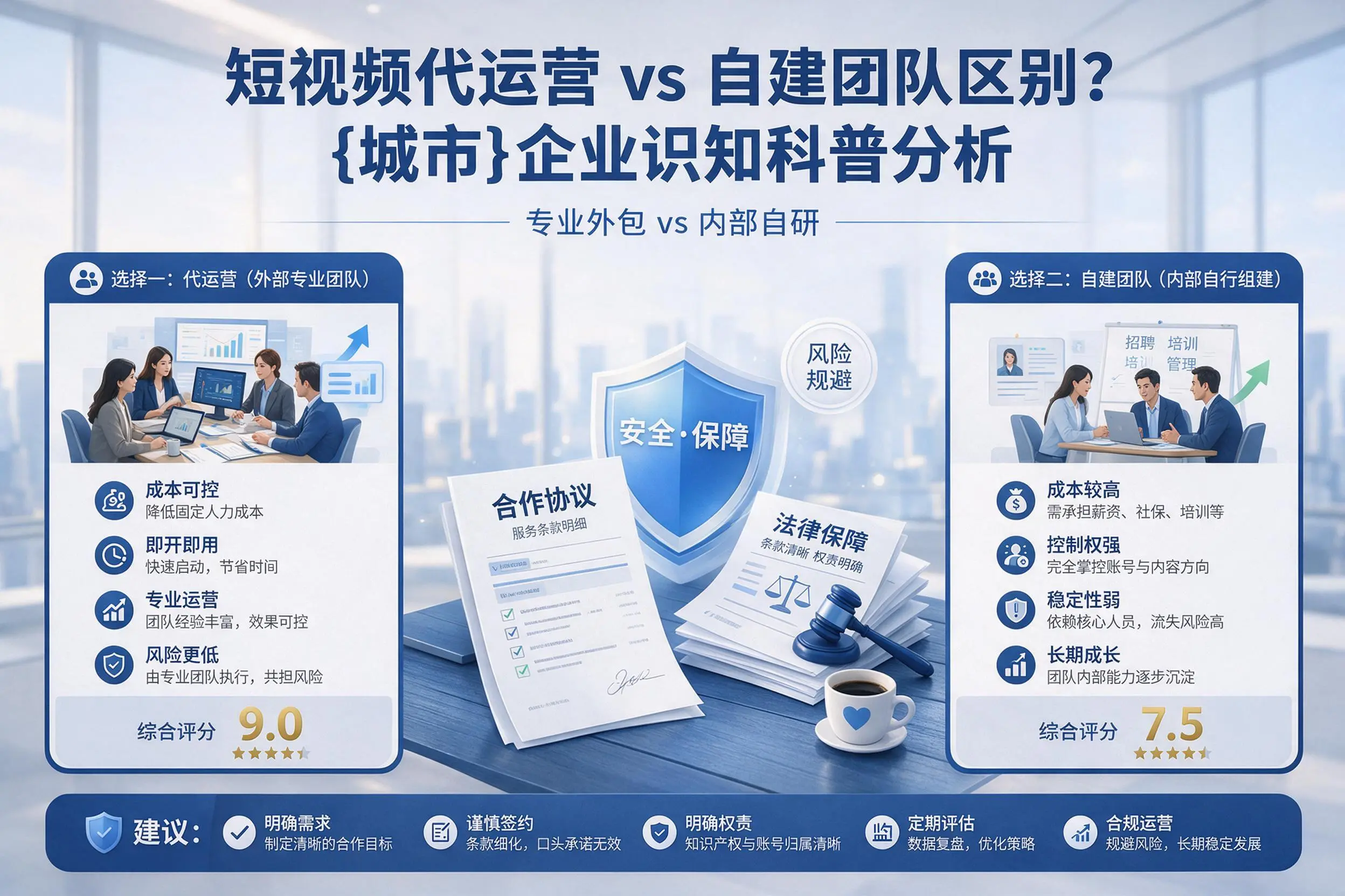 短视频代运营与自建团队区别？南平企业认知科普分析