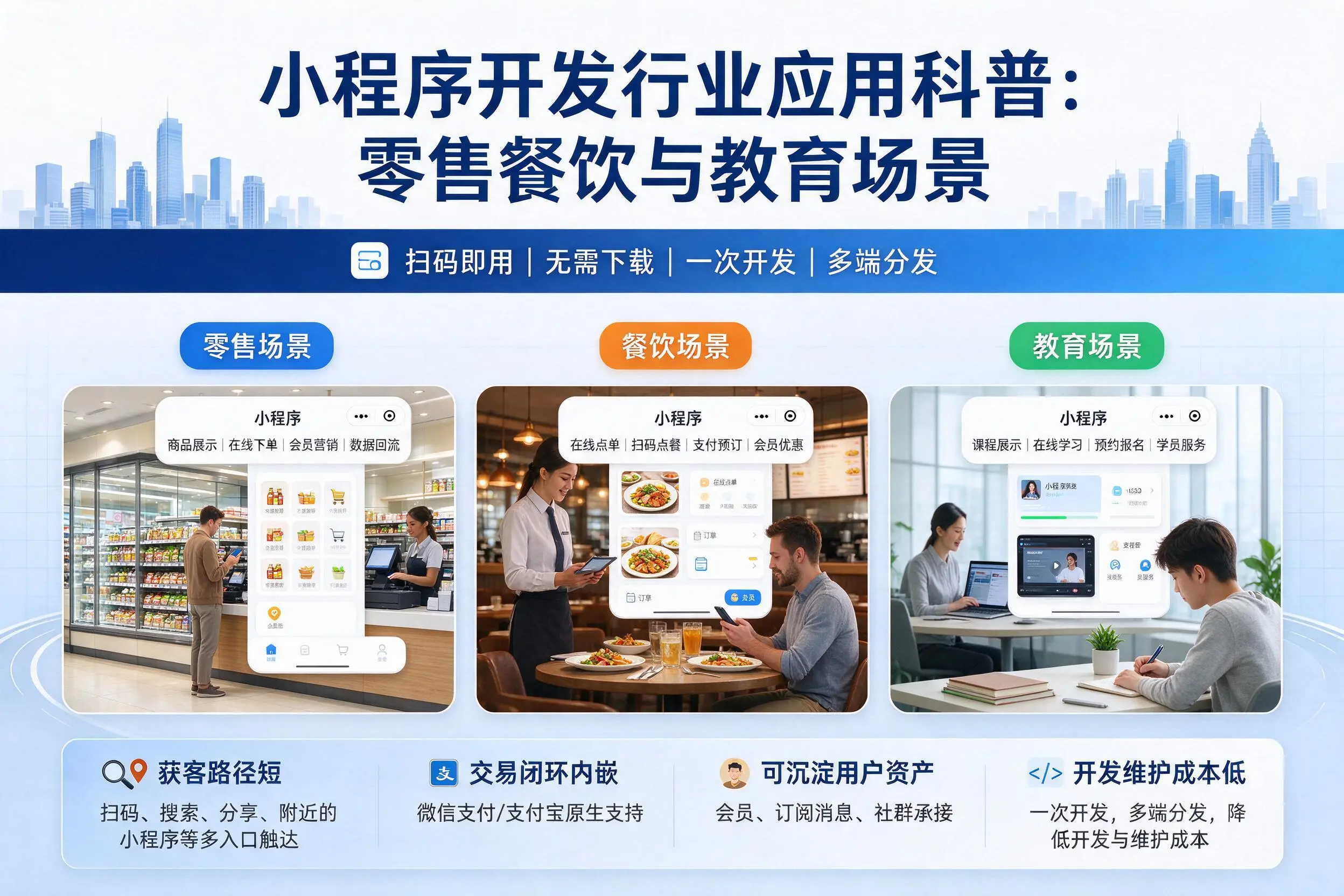 南平小程序开发行业应用科普:零售餐饮与教育场景