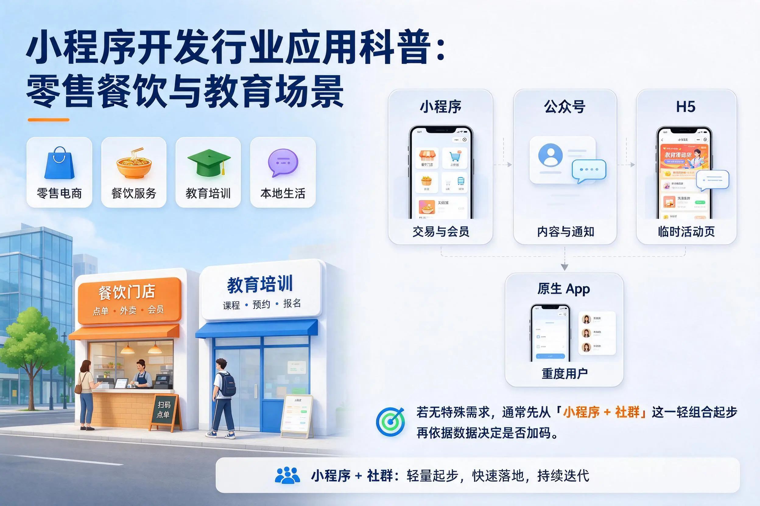 南平小程序开发行业应用科普:零售餐饮与教育场景