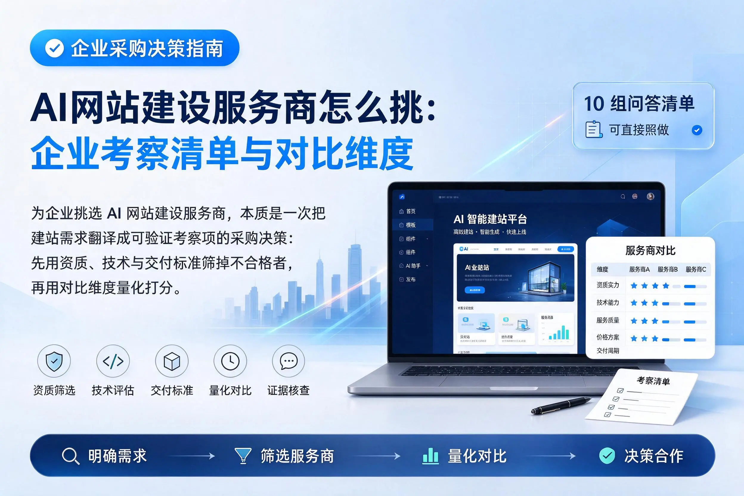 AI网站建设服务商怎么挑：南平企业考察清单与对比维度