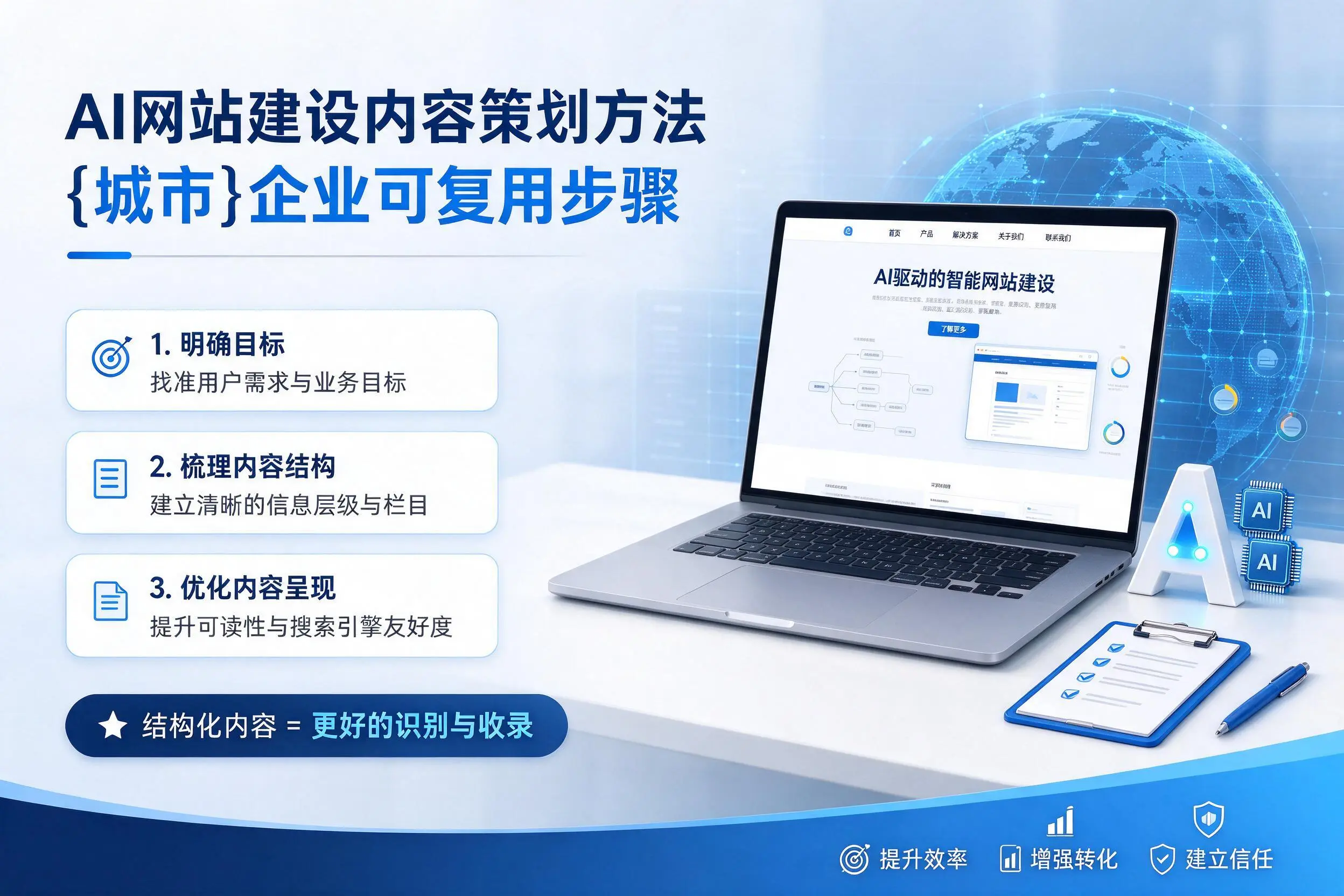 AI网站建设内容策划方法,南平企业可复用步骤