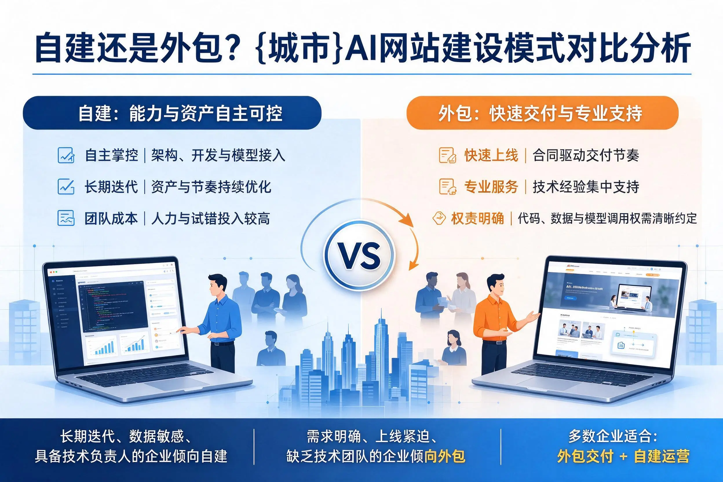 自建还是外包?南平AI网站建设模式对比分析