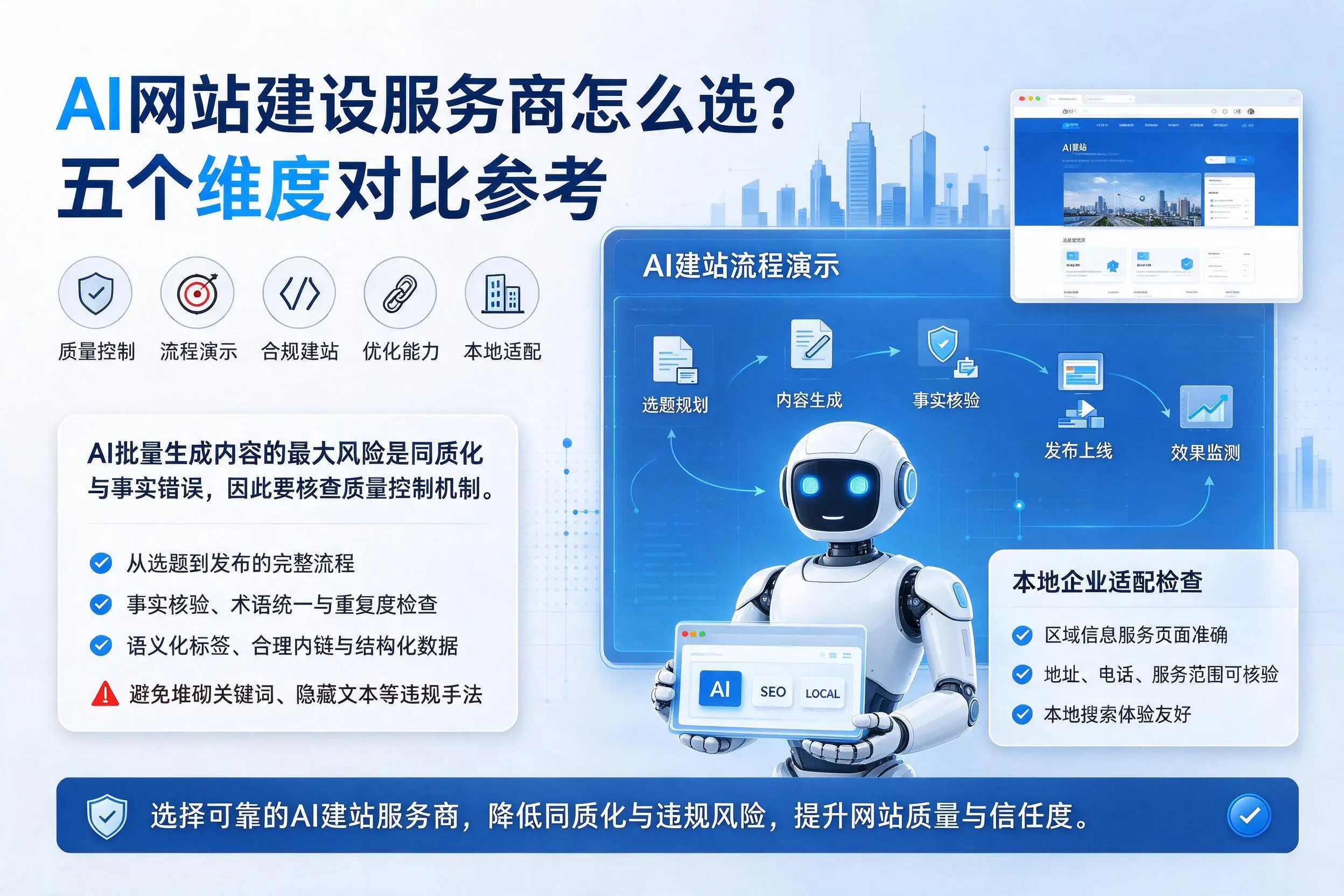 南平AI网站建设服务商怎么选?五个维度对比参考